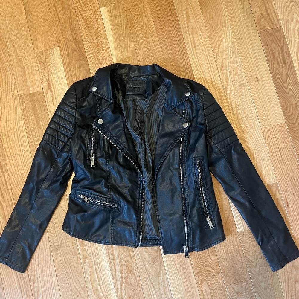 Blank NYC Black Quilted Faux Leather Moto Jacket